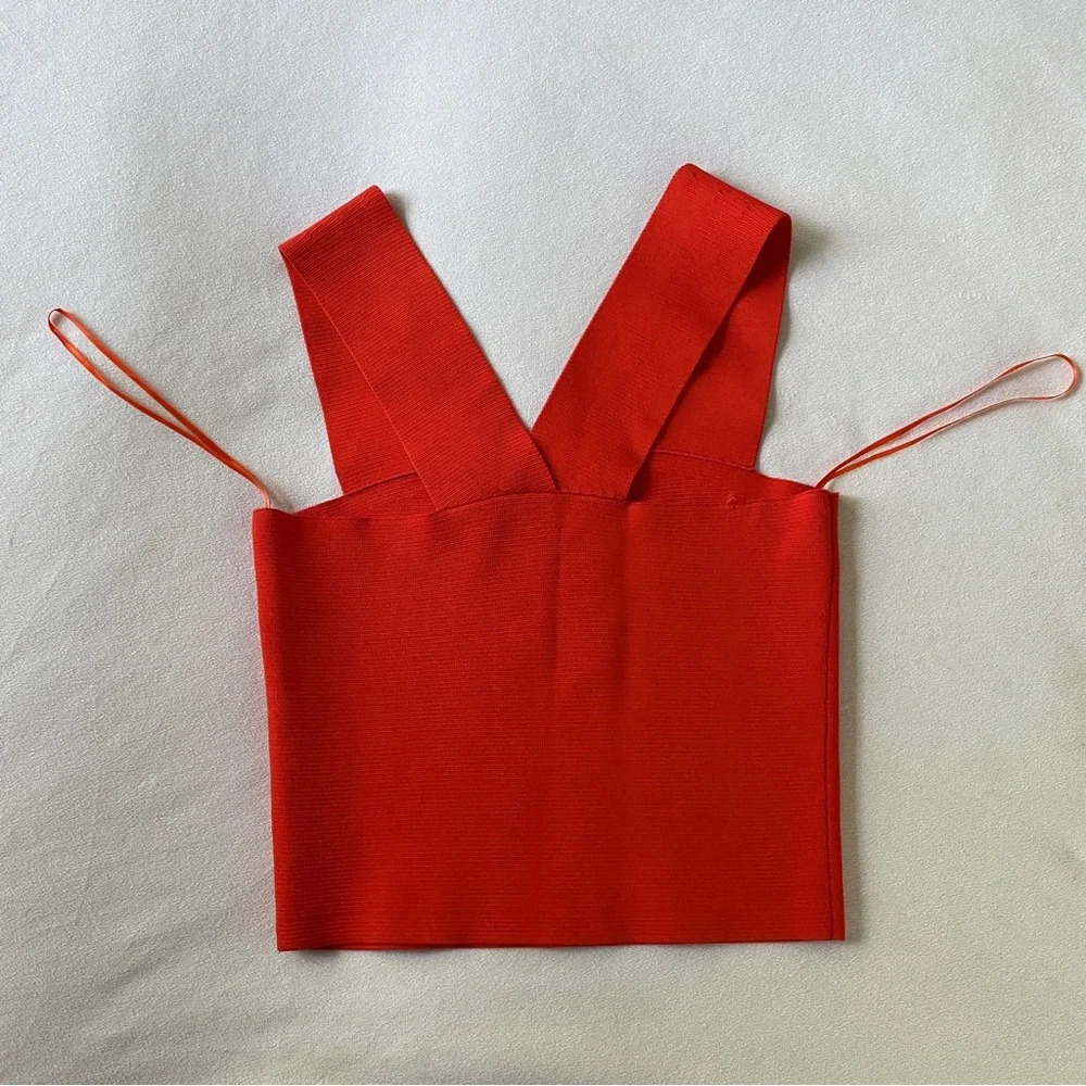 A.L.C. Ali Signature Red Iconic Stretch Crop Top Size XS - Picture 4 of 4